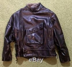 VANSON Leathers Swedish Motorcycle Military Police / Cafe Racer Jacket Size 42