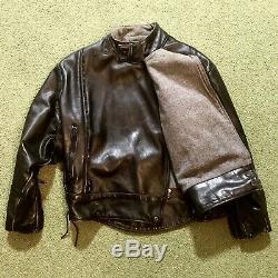 VANSON Leathers Swedish Motorcycle Military Police / Cafe Racer Jacket Size 42