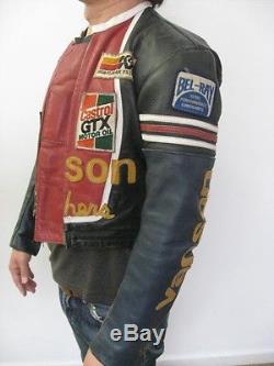 VANSON STAR Leather Motorcycle Jacket Patches USA MADE Size 34