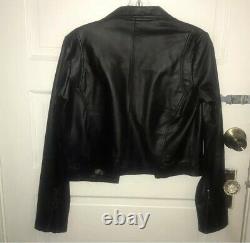 VEDA Black Classic Moto Leather Jacket Small Preowned
