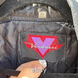 VERDUCCI Leather Rider Motorcycle Leather Jacket with ERICA COURTNEY Art Size 4O