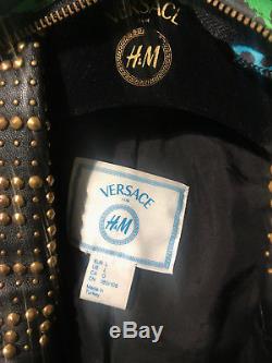 VERSACE x H&M Black Leather Biker Moto Studded Jacket Large