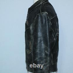 VERY COOL OLD SCHOOL HARLEY DAVIDSON BLACK LEATHER DISTRESSED JACKET Sz SMALL