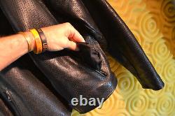 VGC Vanson Leather Jacket Unisex L Perforated Bike Cafe Jacket Measurements
