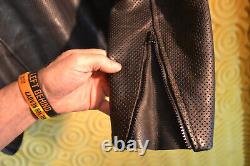 VGC Vanson Leather Jacket Unisex L Perforated Bike Cafe Jacket Measurements