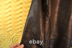 VGC Vanson Leather Jacket Unisex L Perforated Bike Cafe Jacket Measurements