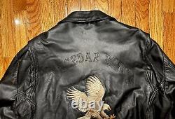 VINTAGE BERMANS Black Leather Motorcycle Biker Riding Jacket Mens Size 46 2XL