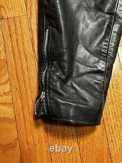 VINTAGE BERMANS Black Leather Motorcycle Biker Riding Jacket Mens Size 46 2XL