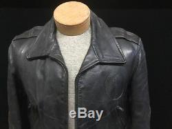 VINTAGE Cal Leather Motorcycle JACKET CHP Police Thick Heavy BIKER 1930s 40s