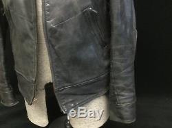 VINTAGE Cal Leather Motorcycle JACKET CHP Police Thick Heavy BIKER 1930s 40s