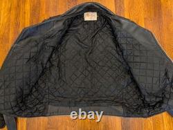 VINTAGE Excelled Leather Motorcycle Jacket Biker Belted Men's 46