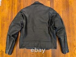VINTAGE Excelled Leather Motorcycle Jacket Biker Belted Men's 46