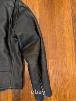 VINTAGE Excelled Leather Motorcycle Jacket Biker Belted Men's 46