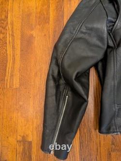 VINTAGE Excelled Leather Motorcycle Jacket Biker Belted Men's 46