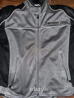 VINTAGE HARLEY DAVIDSON MOTORCYCLE JACKET ARMORED MESH LEATHER MEN's L 2005