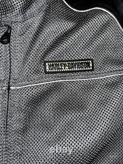 VINTAGE HARLEY DAVIDSON MOTORCYCLE JACKET ARMORED MESH LEATHER MEN's L 2005