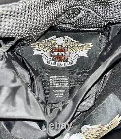 VINTAGE HARLEY DAVIDSON MOTORCYCLE JACKET ARMORED MESH LEATHER MEN's L 2005