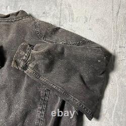 VINTAGE Levi's Denim Jacket Men's XL Black Tab Bomber Lined Zip Button Trucker