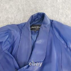 VINTAGE Pelle Moda Leather Jacket Mens Medium Blue Biker Cafe American Male