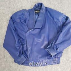 VINTAGE Pelle Moda Leather Jacket Mens Medium Blue Biker Cafe American Male