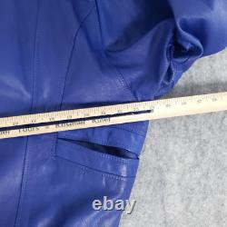 VINTAGE Pelle Moda Leather Jacket Mens Medium Blue Biker Cafe American Male