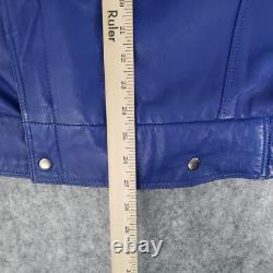 VINTAGE Pelle Moda Leather Jacket Mens Medium Blue Biker Cafe American Male