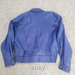 VINTAGE Pelle Moda Leather Jacket Mens Medium Blue Biker Cafe American Male