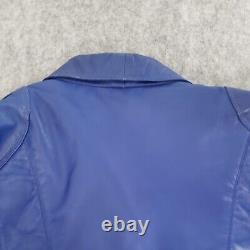 VINTAGE Pelle Moda Leather Jacket Mens Medium Blue Biker Cafe American Male