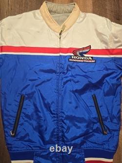 VINTAGE RARE MADE IN JAPAN 1980's HONDA RACING FULL ZIP JACKET SIZE M Medium