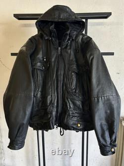 VINTAGE RICK OWENS CHROME HEARTS STYLE 1 OF 1 CARGO CROPPED LEATHER JACKET 90s