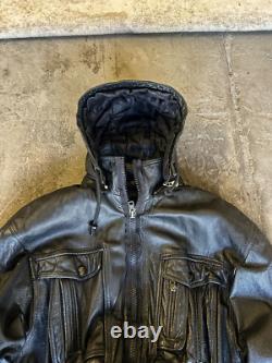 VINTAGE RICK OWENS CHROME HEARTS STYLE 1 OF 1 CARGO CROPPED LEATHER JACKET 90s