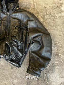 VINTAGE RICK OWENS CHROME HEARTS STYLE 1 OF 1 CARGO CROPPED LEATHER JACKET 90s