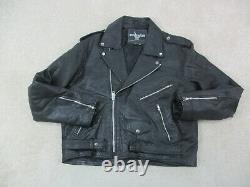 VINTAGE Rider Ware Jacket Adult Large Black Leather Motorcycle Coat Mens 90s