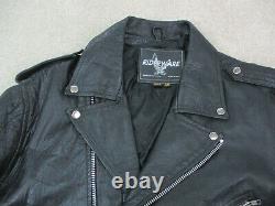 VINTAGE Rider Ware Jacket Adult Large Black Leather Motorcycle Coat Mens 90s