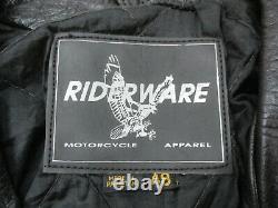 VINTAGE Rider Ware Jacket Adult Large Black Leather Motorcycle Coat Mens 90s