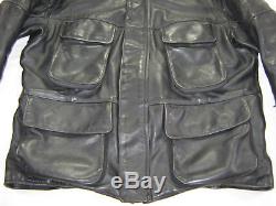 VINTAGE USA men's Leather Jacket VANSON LEATHERS XL Extra Large BLACK Motorcycle