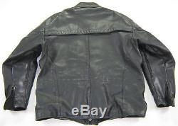 VINTAGE USA men's Leather Jacket VANSON LEATHERS XL Extra Large BLACK Motorcycle