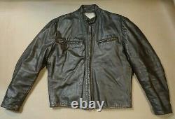 VINTAGE Unbranded Brown cafe racer styled leather jacket mens 40