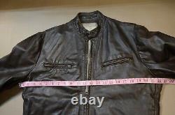 VINTAGE Unbranded Brown cafe racer styled leather jacket mens 40