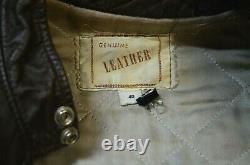 VINTAGE Unbranded Brown cafe racer styled leather jacket mens 40