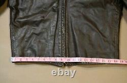 VINTAGE Unbranded Brown cafe racer styled leather jacket mens 40