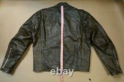 VINTAGE Unbranded Brown cafe racer styled leather jacket mens 40