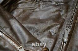 VINTAGE Unbranded Brown cafe racer styled leather jacket mens 40