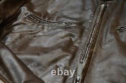 VINTAGE Unbranded Brown cafe racer styled leather jacket mens 40