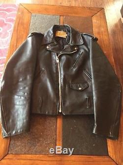 VINTAGE mens PERFECTO SCHOTT Cafe Racer Motorcycle leather jacket Size 44