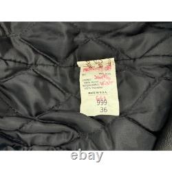 VNTG 70s Excelled Genuine Leather Motorcycle Jacket 36 Black Biker Moto Made USA