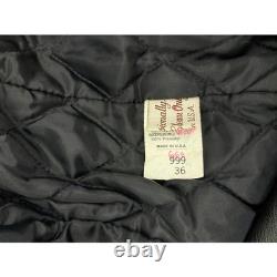 VNTG 70s Excelled Genuine Leather Motorcycle Jacket 36 Black Biker Moto Made USA
