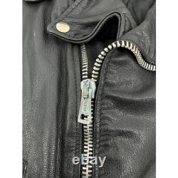 VNTG 70s Excelled Genuine Leather Motorcycle Jacket 36 Black Biker Moto Made USA