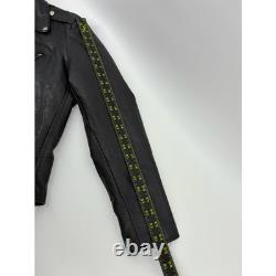 VNTG 70s Excelled Genuine Leather Motorcycle Jacket 36 Black Biker Moto Made USA