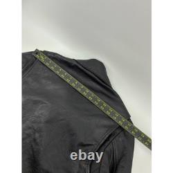 VNTG 70s Excelled Genuine Leather Motorcycle Jacket 36 Black Biker Moto Made USA